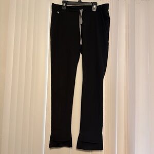 Figs Black Pants with Gray Drawstring